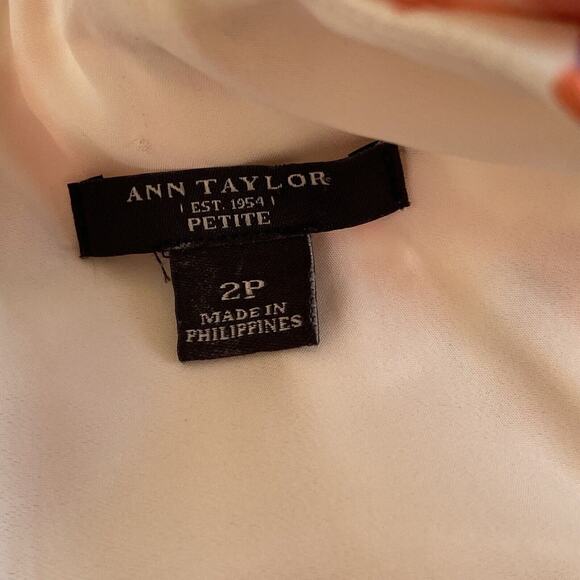 Ann Taylor Dress Size 2 Petite Orange Pink Purple Sheath Sleeveless Party - Picture 6 of 7